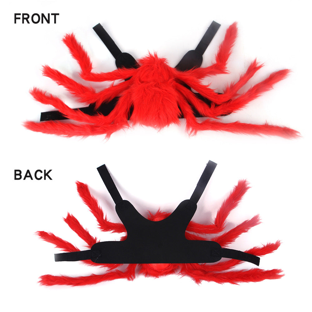 Costume araignée rouge, vue de face et de dos