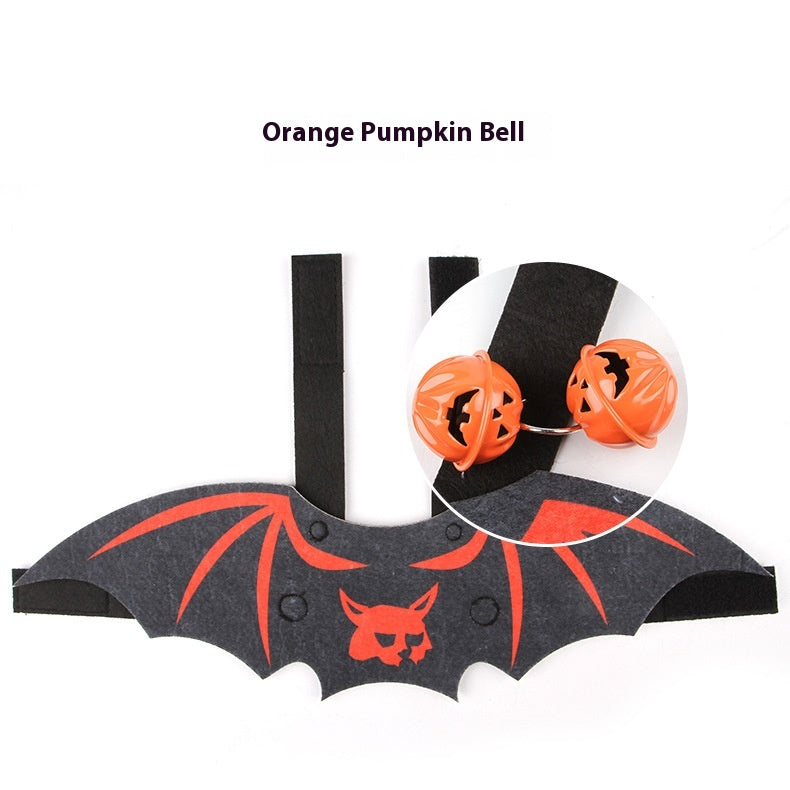 Cape chauve-souris avec grelot citrouille orange